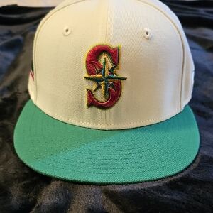 New Era Cream and Green Cap